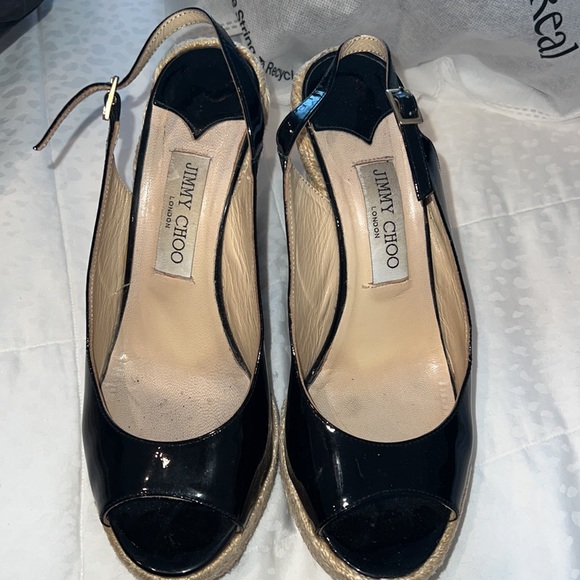 Jimmy Choo Patent Leather Espadrilles Black - Picture 2 of 7